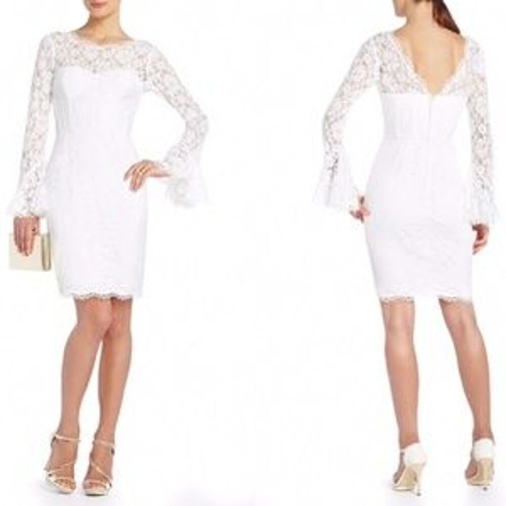 BCBGMaxAzria White Lace Dress Size 10